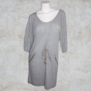 Marc by Marc Jacobs Light Gray Dress with Front Zip Pockets 3/4 Sleeves